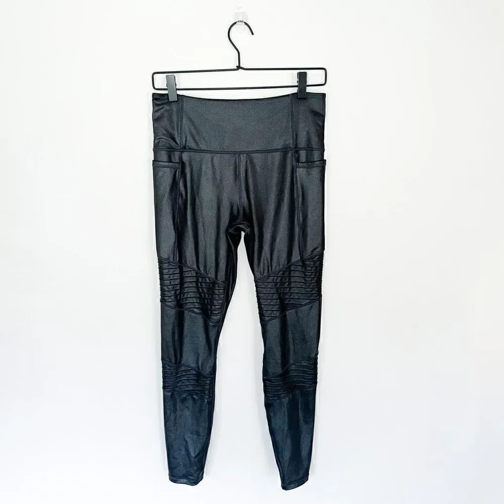 Athleta Inclination Shimmer Moto UPF Legging Tall Size
